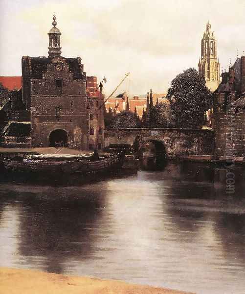 View of Delft (detail-3) 1659-60 Oil Painting by Jan Vermeer Van Delft