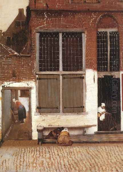 The Little Street (detail-3) 1657-58 Oil Painting by Jan Vermeer Van Delft