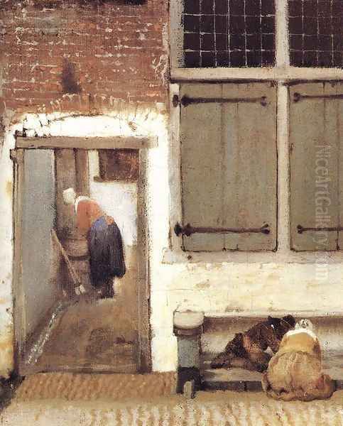 The Little Street (detail-2) 1657-58 Oil Painting by Jan Vermeer Van Delft