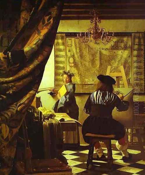 The Art of Painting Oil Painting by Jan Vermeer Van Delft