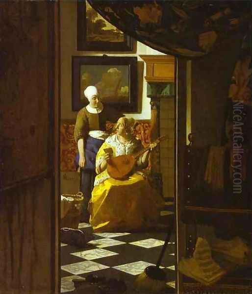 The Letter Oil Painting by Jan Vermeer Van Delft