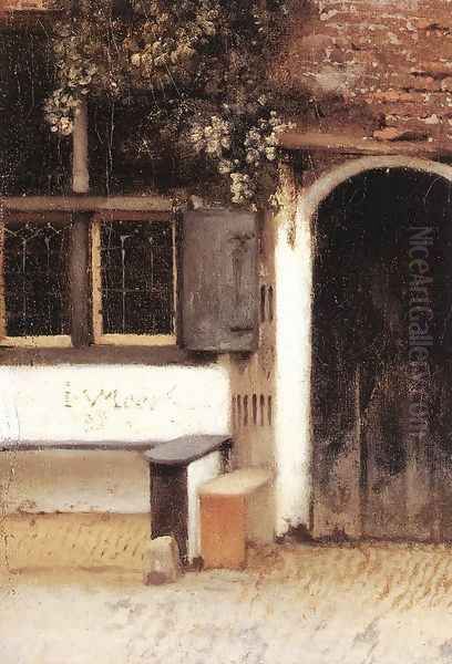 The Little Street (detail-1) 1657-58 Oil Painting by Jan Vermeer Van Delft