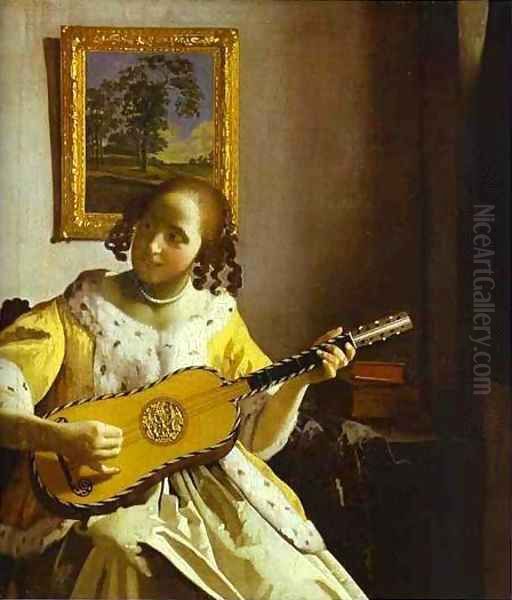 The Lacemaker 1669-1670 Oil Painting by Jan Vermeer Van Delft