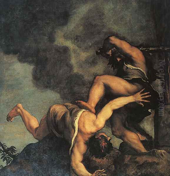 Cain and Abel Oil Painting by Tiziano Vecellio (Titian)