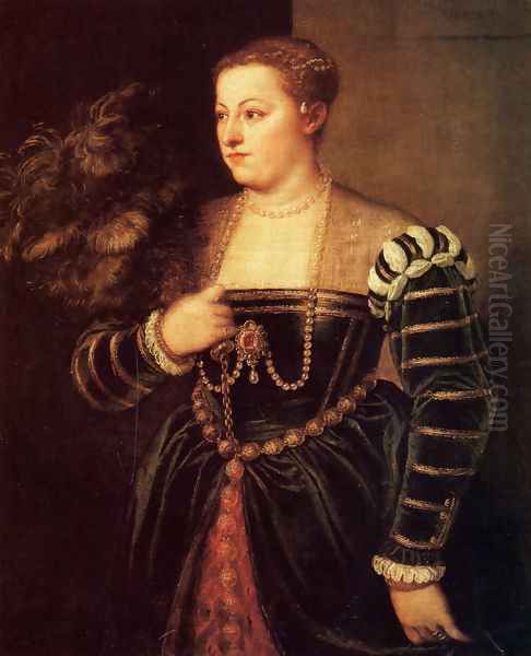 Titian's daughter, Lavinia Oil Painting by Tiziano Vecellio (Titian)