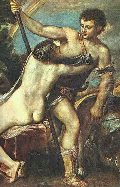 Venus and Adonis (detail) 1560 Oil Painting by Tiziano Vecellio (Titian)