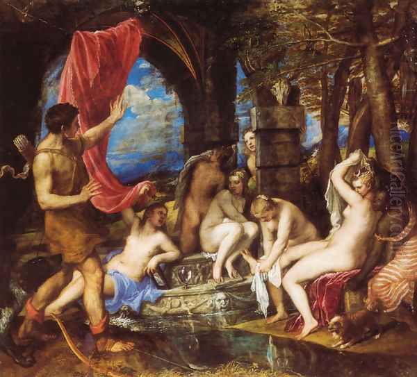 Diana and Actaeon 1559 Oil Painting by Tiziano Vecellio (Titian)