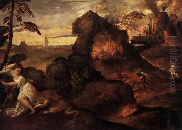 Orpheus and Eurydice Oil Painting by Tiziano Vecellio (Titian)