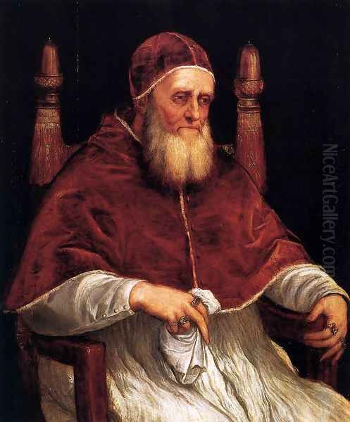 Portrait of Pope Julius II Oil Painting by Tiziano Vecellio (Titian)