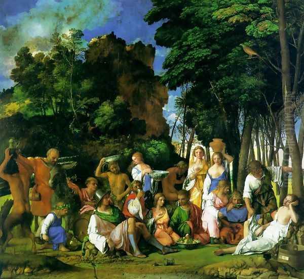 Feast of the Gods Oil Painting by Tiziano Vecellio (Titian)