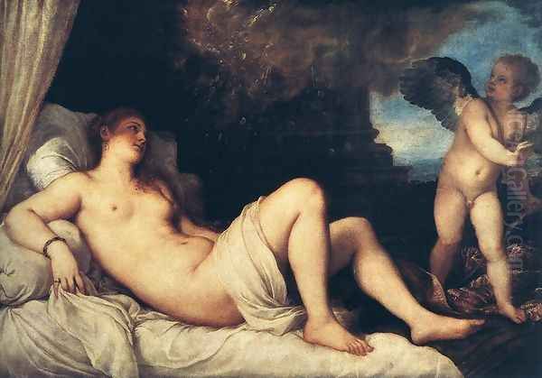 Danae and the Shower of Gold Oil Painting by Tiziano Vecellio (Titian)