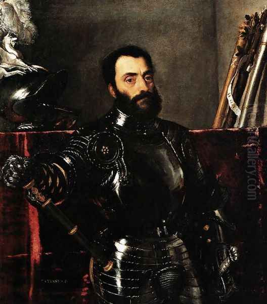 Francesco Maria della Rovere, Duke of Urbino 1536-38 Oil Painting by Tiziano Vecellio (Titian)