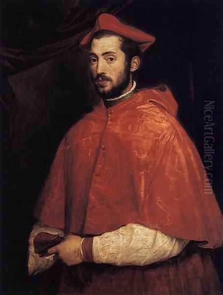 Cardinal Alessandro Farnese 1545-46 Oil Painting by Tiziano Vecellio (Titian)