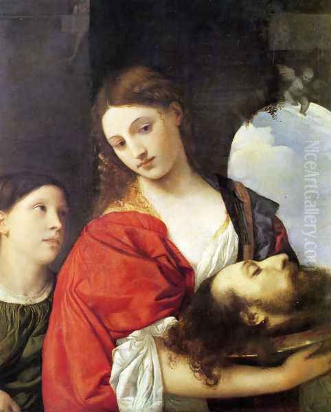 Judith with the Head of Holofernes c. 1515 Oil Painting by Tiziano Vecellio (Titian)