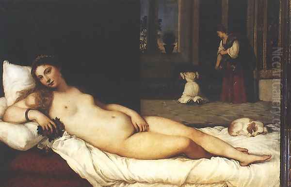 Venus of Urbino (Venere di Urbino) Oil Painting by Tiziano Vecellio (Titian)