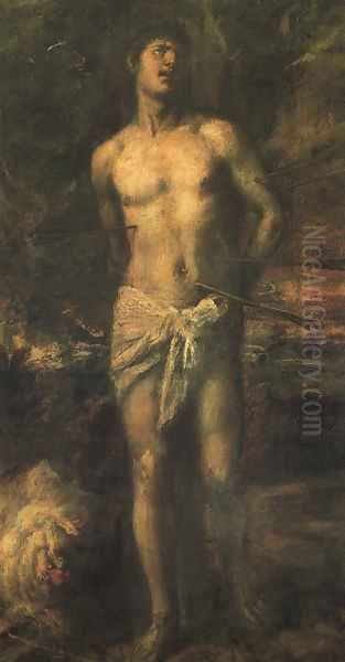 Saint Sebastian 1570 Oil Painting by Tiziano Vecellio (Titian)