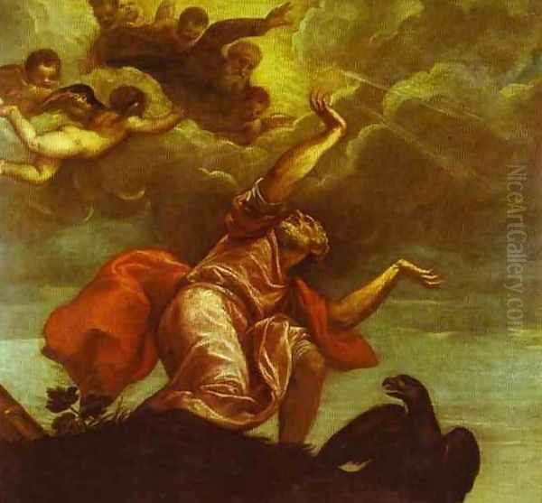 St. John the Evangelist on Patmos Oil Painting by Tiziano Vecellio (Titian)