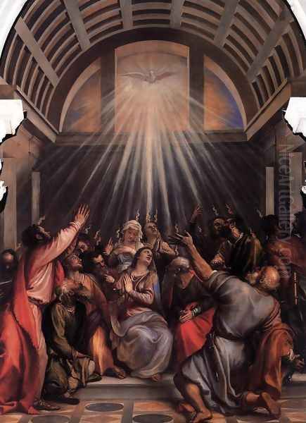 The Descent of the Holy Ghost Oil Painting by Tiziano Vecellio (Titian)