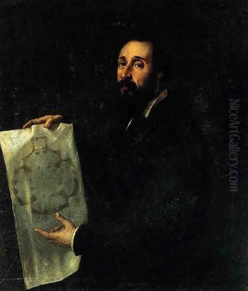 Portrait of Giulio Romano Oil Painting by Tiziano Vecellio (Titian)