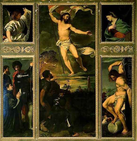 Polyptych of the Resurrection 1520-22 Oil Painting by Tiziano Vecellio (Titian)