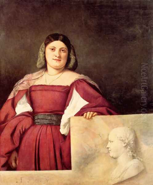 Portrait of a Woman called `La Schiavona` 1508-10 Oil Painting by Tiziano Vecellio (Titian)