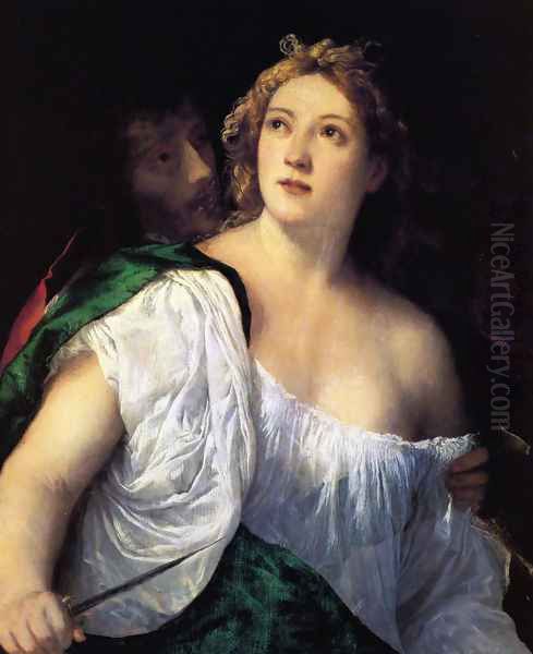 Suicide of Lucretia 1515 Oil Painting by Tiziano Vecellio (Titian)