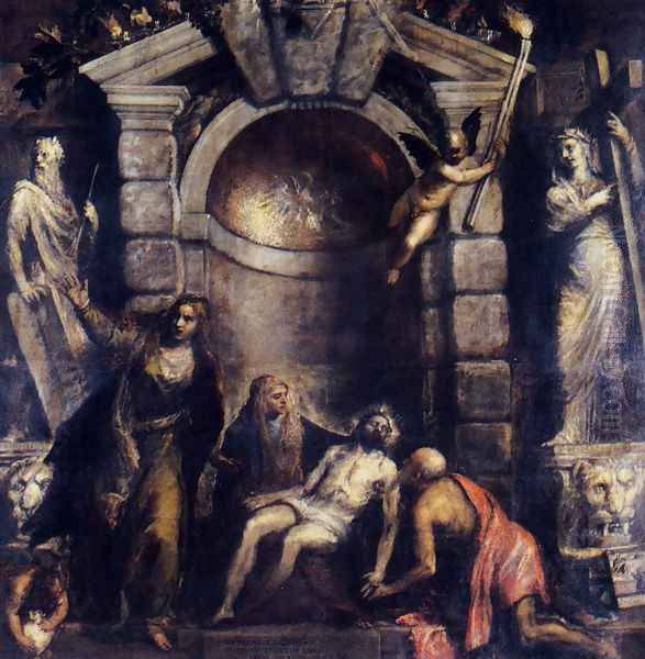 Pieta 1576 Oil Painting by Tiziano Vecellio (Titian)