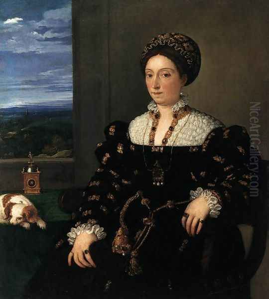 Eleonora Gonzaga c. 1538 Oil Painting by Tiziano Vecellio (Titian)