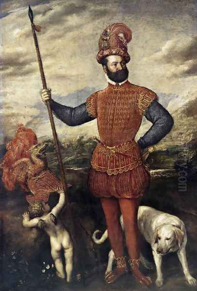 Portrait of a Military Commander 1550-55 Oil Painting by Tiziano Vecellio (Titian)