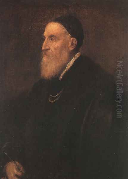 Self-Portrait 1567-68 Oil Painting by Tiziano Vecellio (Titian)