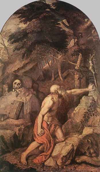 St Jerome c. 1560 Oil Painting by Tiziano Vecellio (Titian)