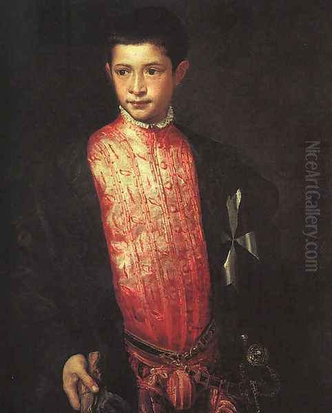 Portrait of Ranuccio Farnese 1542 Oil Painting by Tiziano Vecellio (Titian)