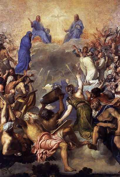 The Trinity in Glory Oil Painting by Tiziano Vecellio (Titian)