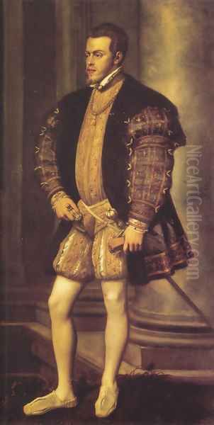 Portrait of Philip II Oil Painting by Tiziano Vecellio (Titian)