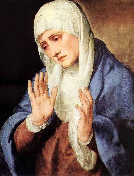 Mater Dolorosa (with outstretched hands) 1554 Oil Painting by Tiziano Vecellio (Titian)