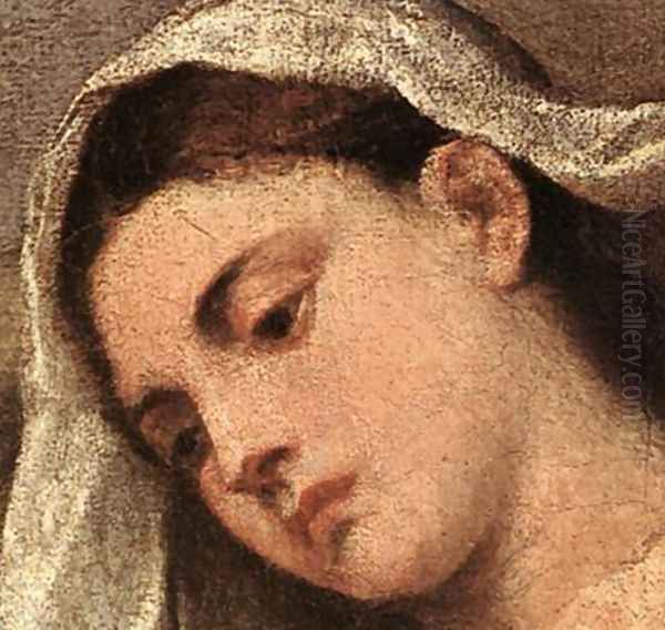 Madonna with Saints and Members of the Pesaro Family (detail-2) 1519-26 Oil Painting by Tiziano Vecellio (Titian)