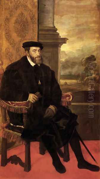 Emperor Charles Oil Painting by Tiziano Vecellio (Titian)