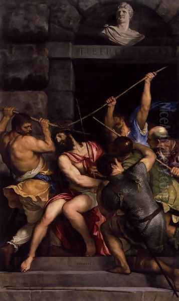 Crowning with Thorns 2 Oil Painting by Tiziano Vecellio (Titian)