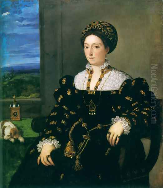 Portrait of Eleonora Gonzaga della Rovere Oil Painting by Tiziano Vecellio (Titian)