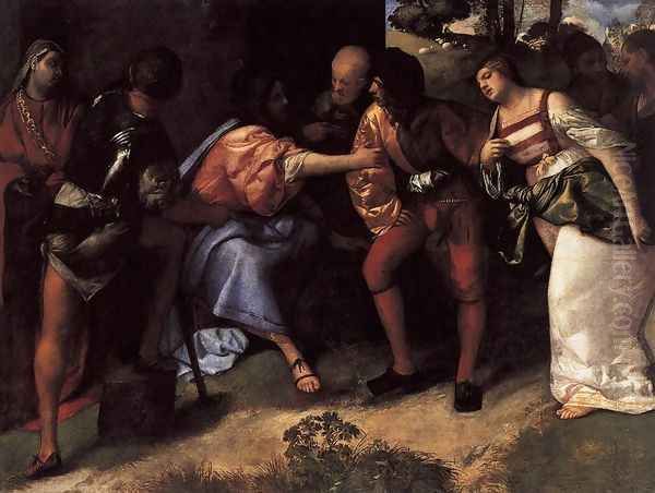 Christ and the Adulteress Oil Painting by Tiziano Vecellio (Titian)