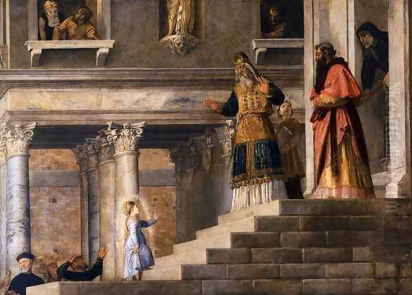 Presentation of the Virgin at the Temple (detail 3) Oil Painting by Tiziano Vecellio (Titian)