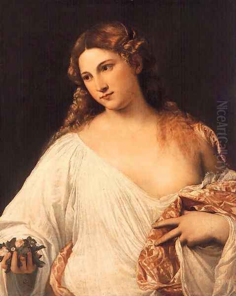 Flora 2 Oil Painting by Tiziano Vecellio (Titian)