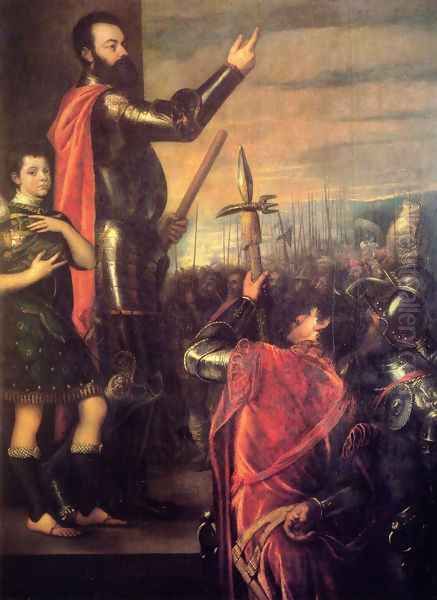 The Speech of Alfonso d'Avalo Oil Painting by Tiziano Vecellio (Titian)