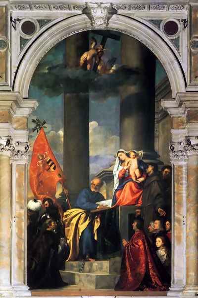 Pesaros Madonna Oil Painting by Tiziano Vecellio (Titian)