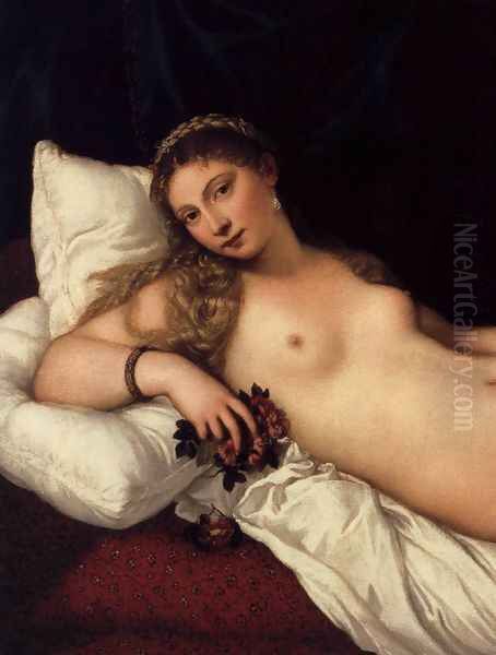 Venus of Urbino (detail 1) Oil Painting by Tiziano Vecellio (Titian)