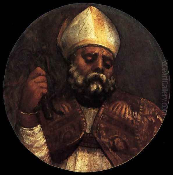 St Ambrose Oil Painting by Tiziano Vecellio (Titian)