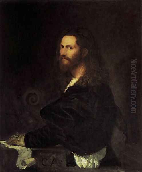 Portrait of a Musician Oil Painting by Tiziano Vecellio (Titian)