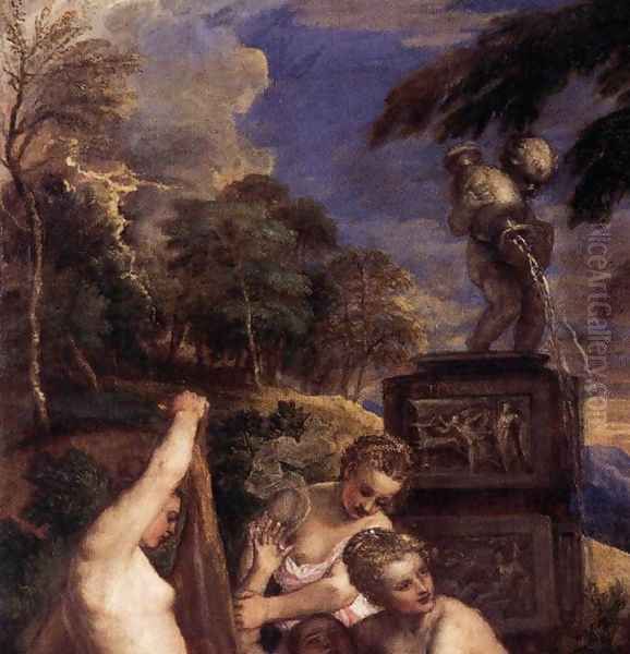 Diana and Callisto (detail 2) Oil Painting by Tiziano Vecellio (Titian)