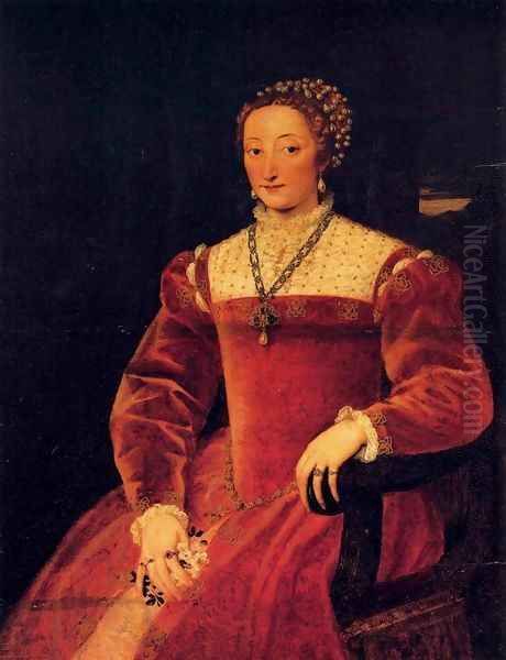 Giulia Varano, Duchess of Urbino Oil Painting by Tiziano Vecellio (Titian)