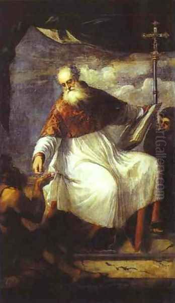 St. John the Alms-Giver Oil Painting by Tiziano Vecellio (Titian)